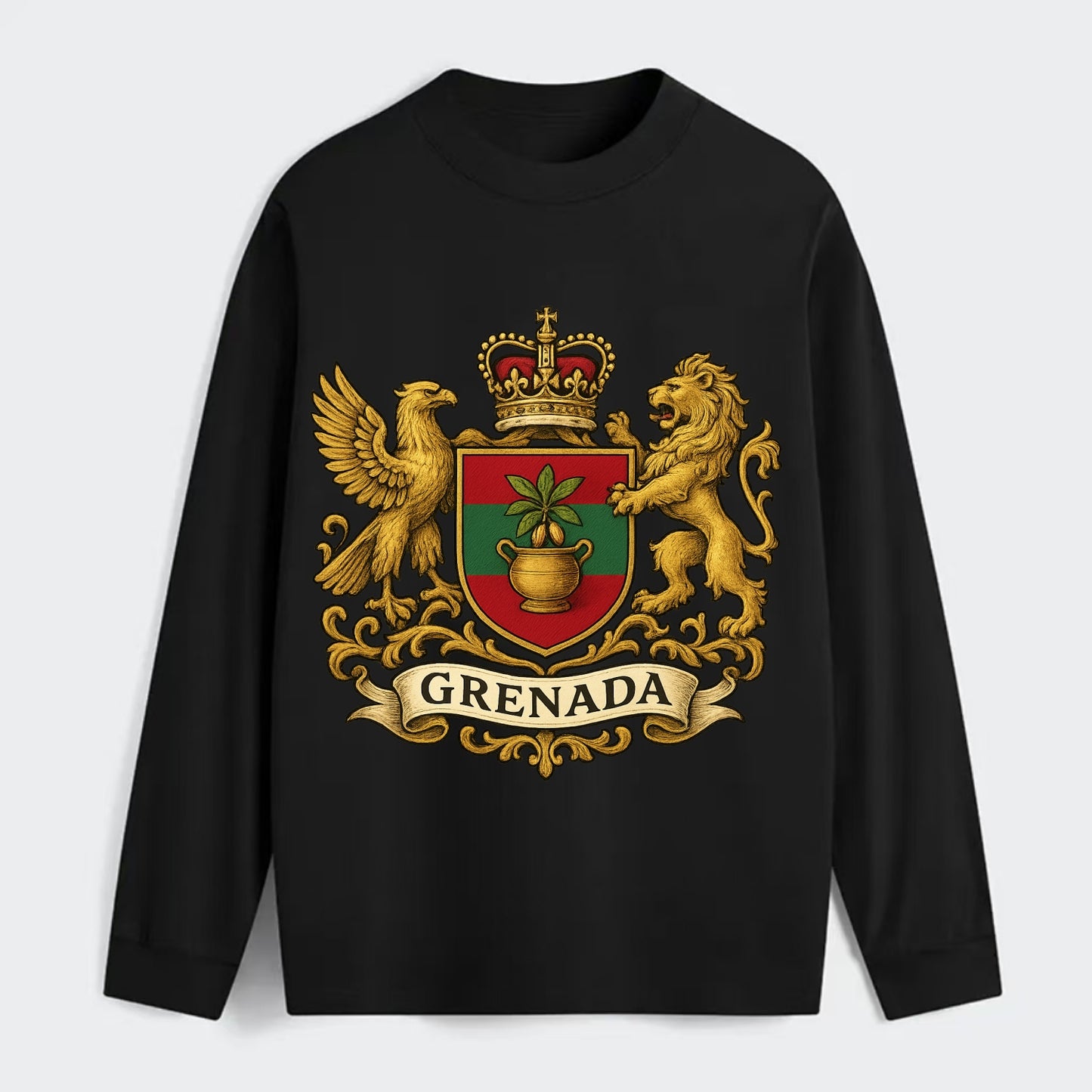 Grenada Heritage Badge  - Classic Long Sleeve Shirt - Black