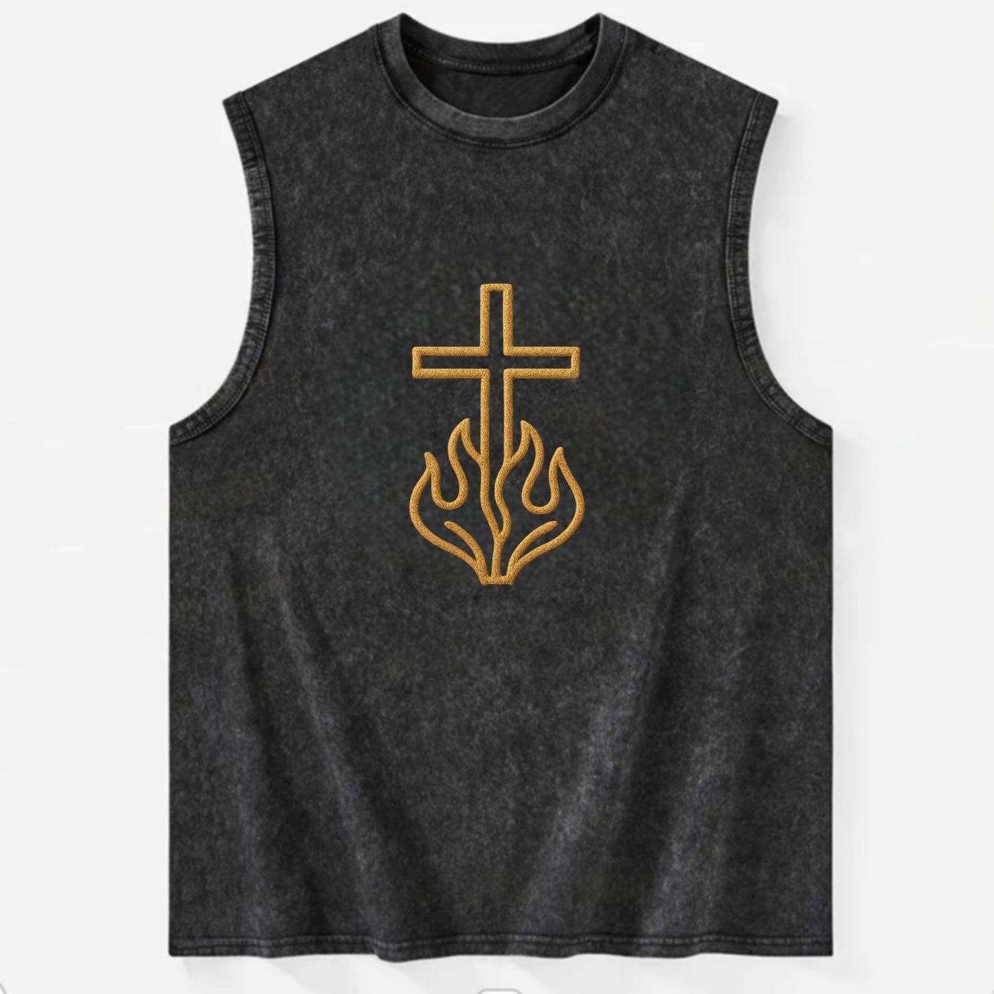 Burning Bush Cross  - Vintage Washed Tank - Black