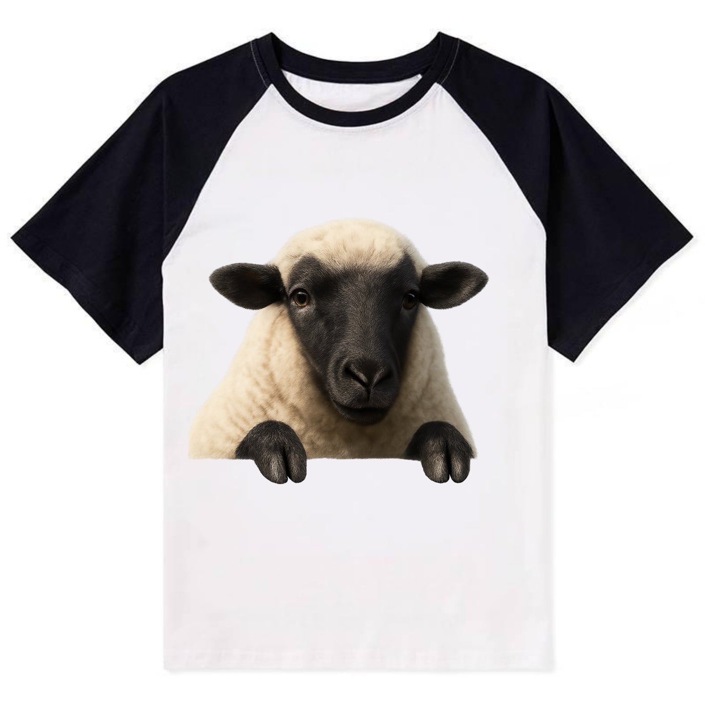 Sheep  - Contrast Raglan T-shirt - Black