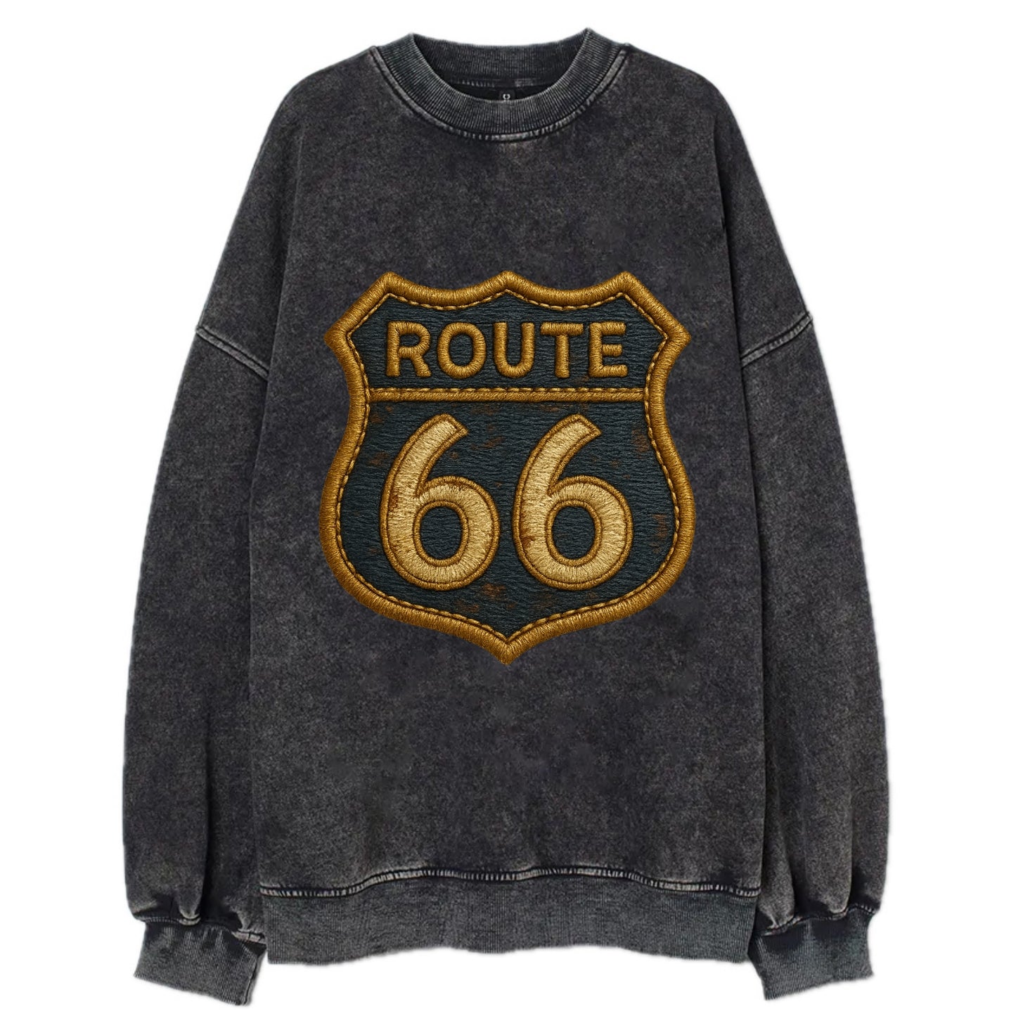 Route 66  - Vintage Sweatshirt - Black