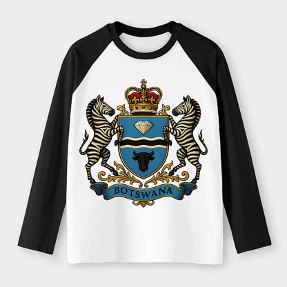 Botswana Heritage Badge - Raglan Long Sleeve T-Shirt - Black