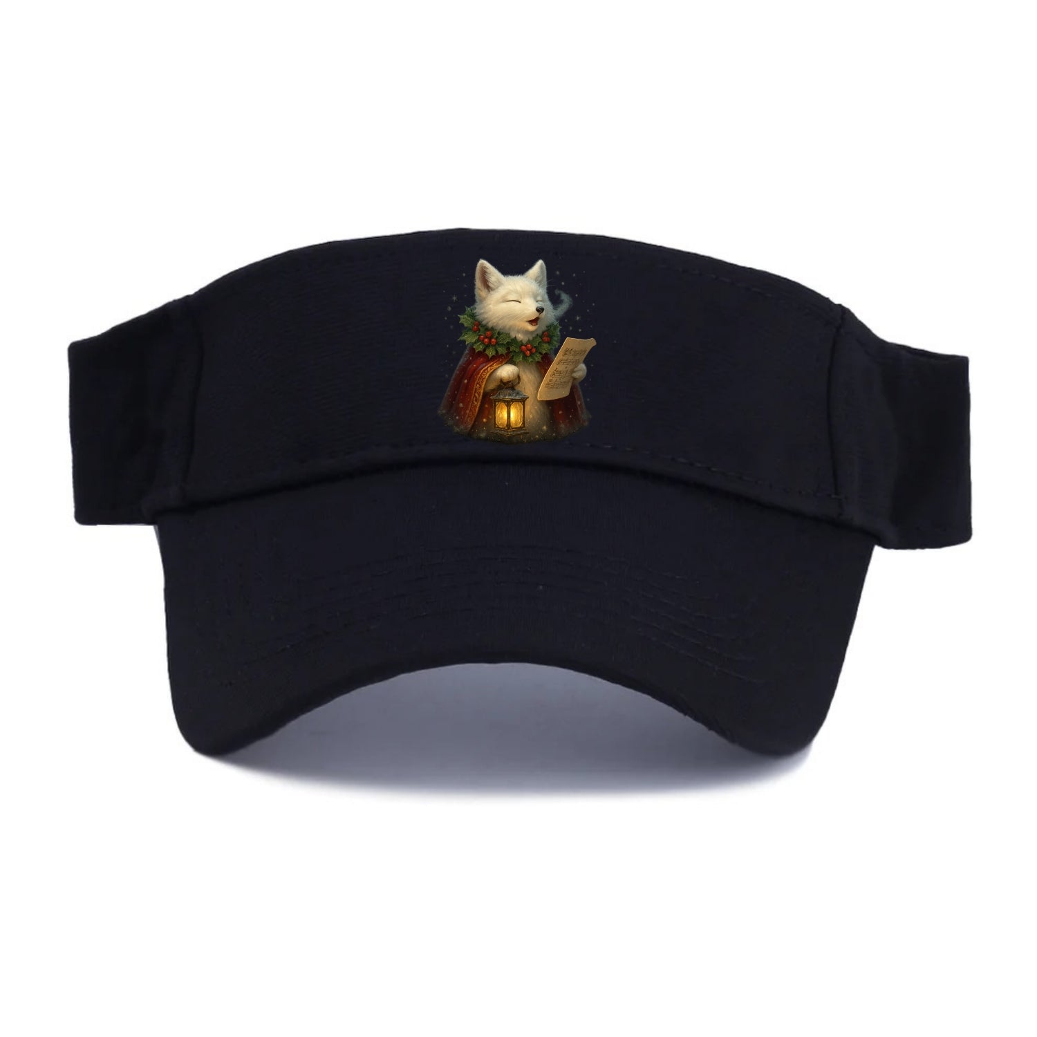 Snowbound Arctic Fox Caroler  - Visor - Black
