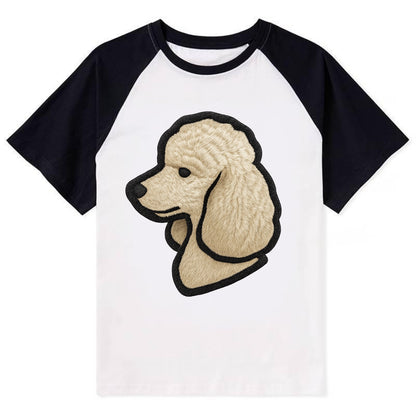 Poodle - Contemporary clean style with s - Contrast Raglan T-shirt - Black