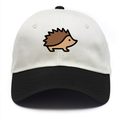 Hedgehog - Brown spiky back flat side profile - Two Tone Cap - Black