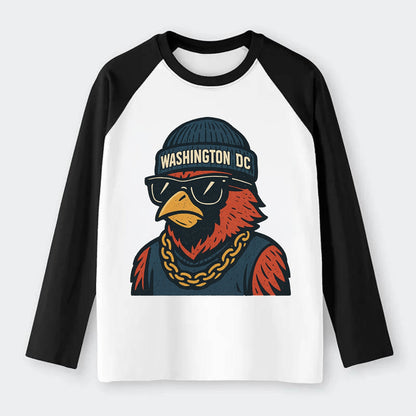 "cardinal" "washington Dc" "dc" "navy" "us East" - Raglan Long Sleeve T-Shirt - Black