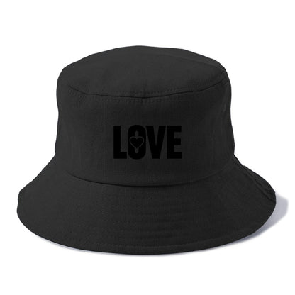 Bold typography design - "LOVE" - universal connection, heart centered - Bucket Hat - Black
