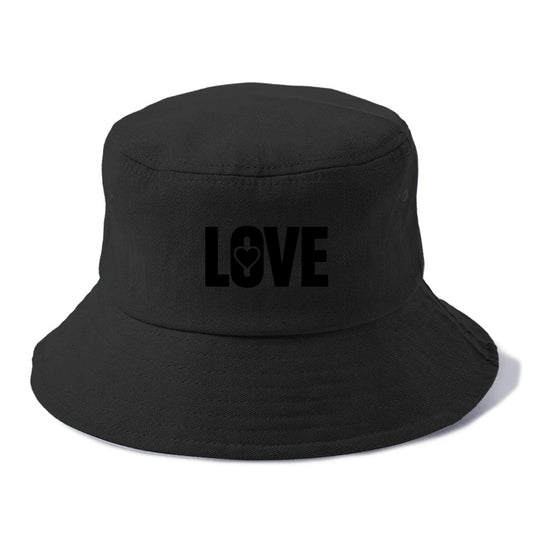 Bold typography design - "LOVE" - universal connection, heart centered - Bucket Hat - Black