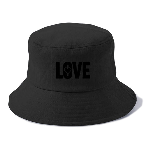 Bold typography design - LOVE - universal connection, heart centered - Bucket Hat
