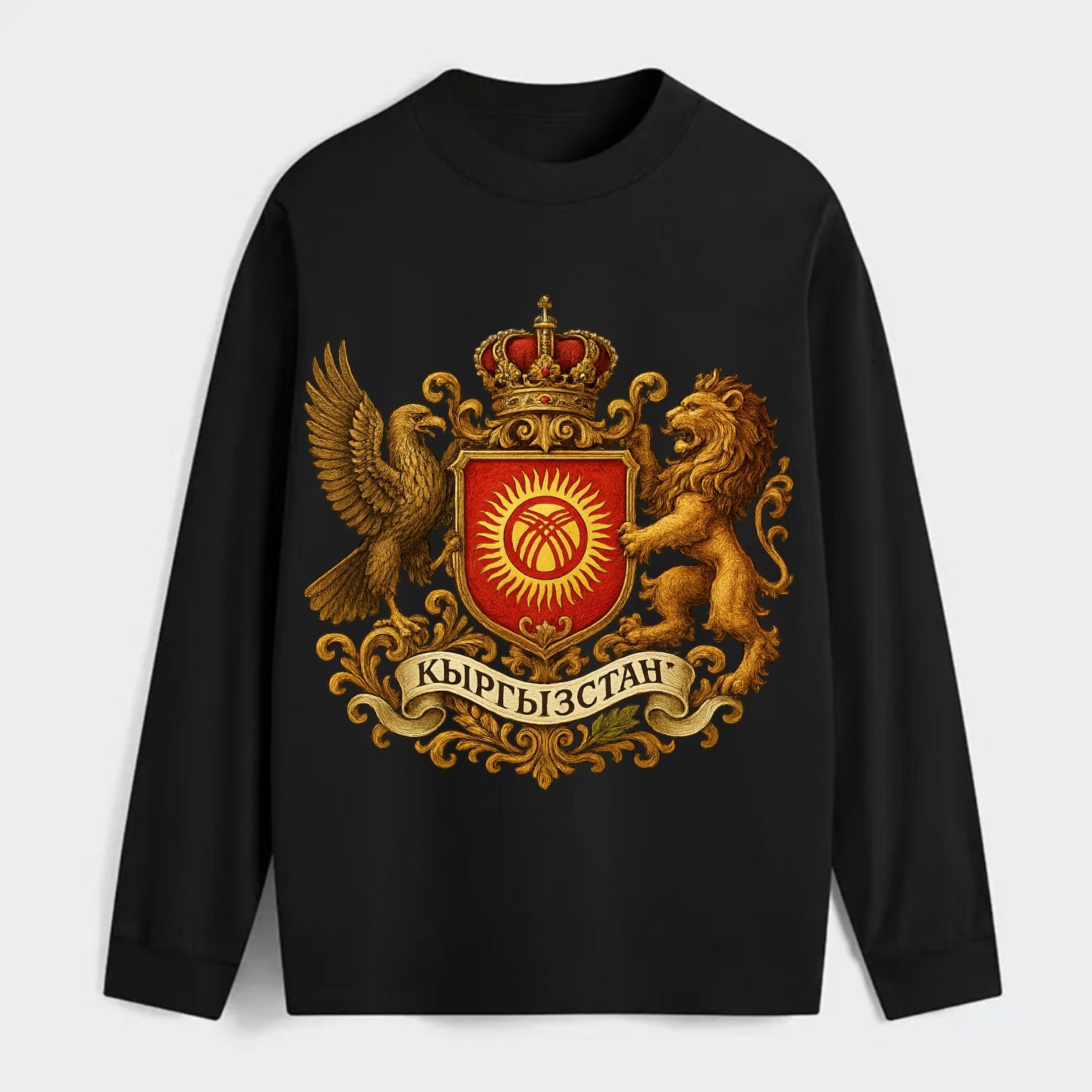 Kyrgyzstan Tunduk Emblem - Classic Long Sleeve Shirt - Black