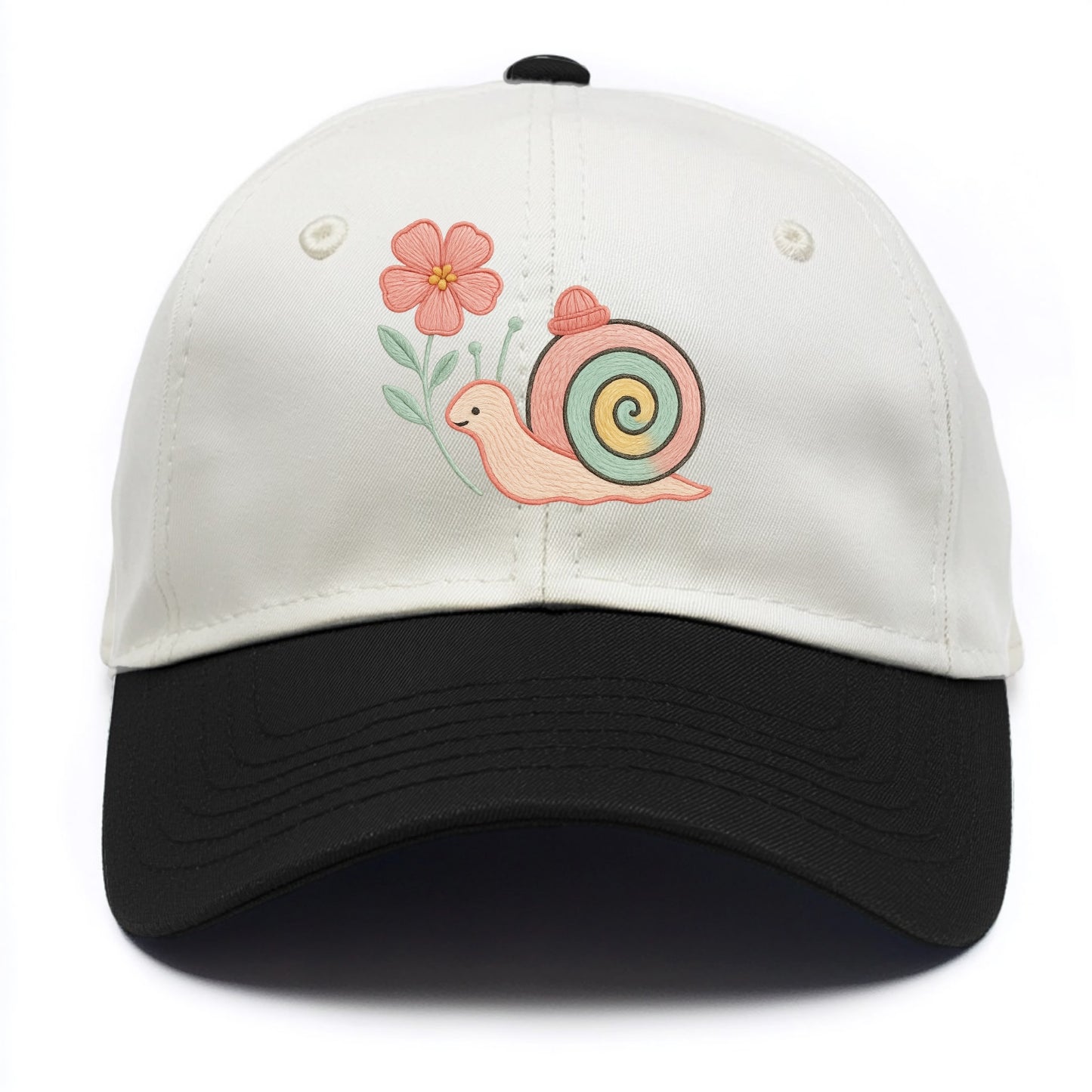 Coral Snail - Two Tone Cap - Black