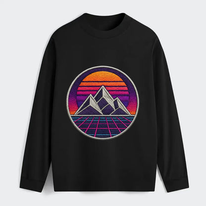 Retrowave Mountains - Classic Long Sleeve Shirt - Black