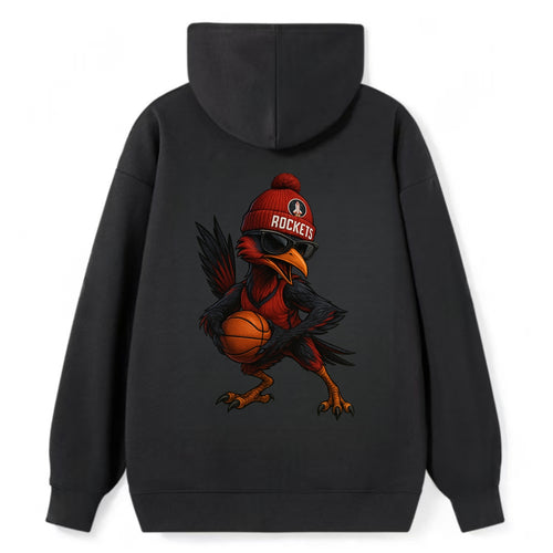 Houston Roadrunner wearing Rockets beanie with launch pad patch and - Classic Pullover Hoodie