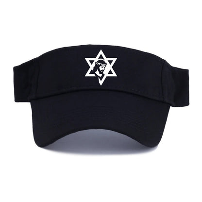Star of David - negative space forms two overlapping triangles with hidden meaning - Visor - Black