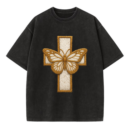 Resurrection Cross  - Vintage T-shirt - Black
