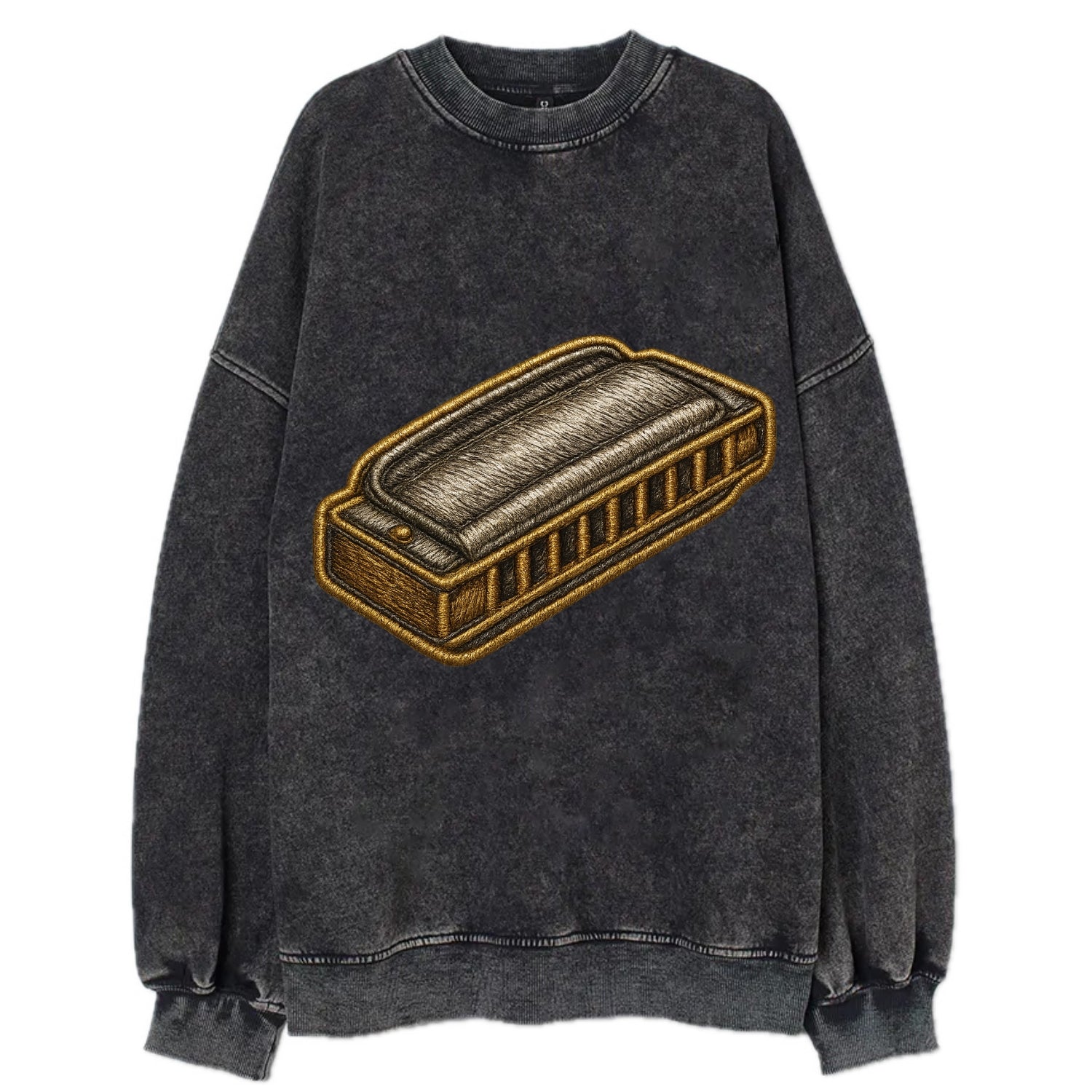 Harmonica  - Vintage Sweatshirt - Black