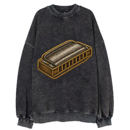 Harmonica  - Vintage Sweatshirt - Black