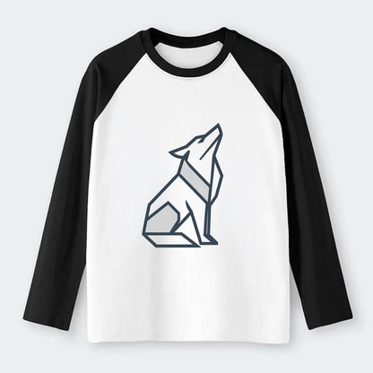 Titanium Wolf Strong  - Raglan Long Sleeve T-Shirt - Black