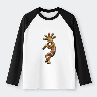Kokopelli - Raglan Long Sleeve T-Shirt - Black