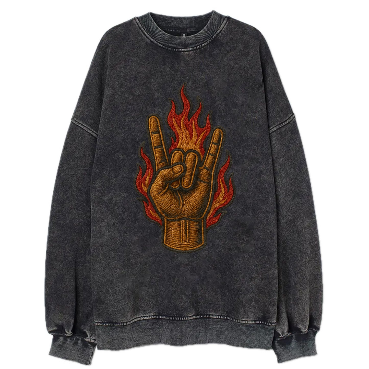 Devil Horns  - Vintage Sweatshirt - Black