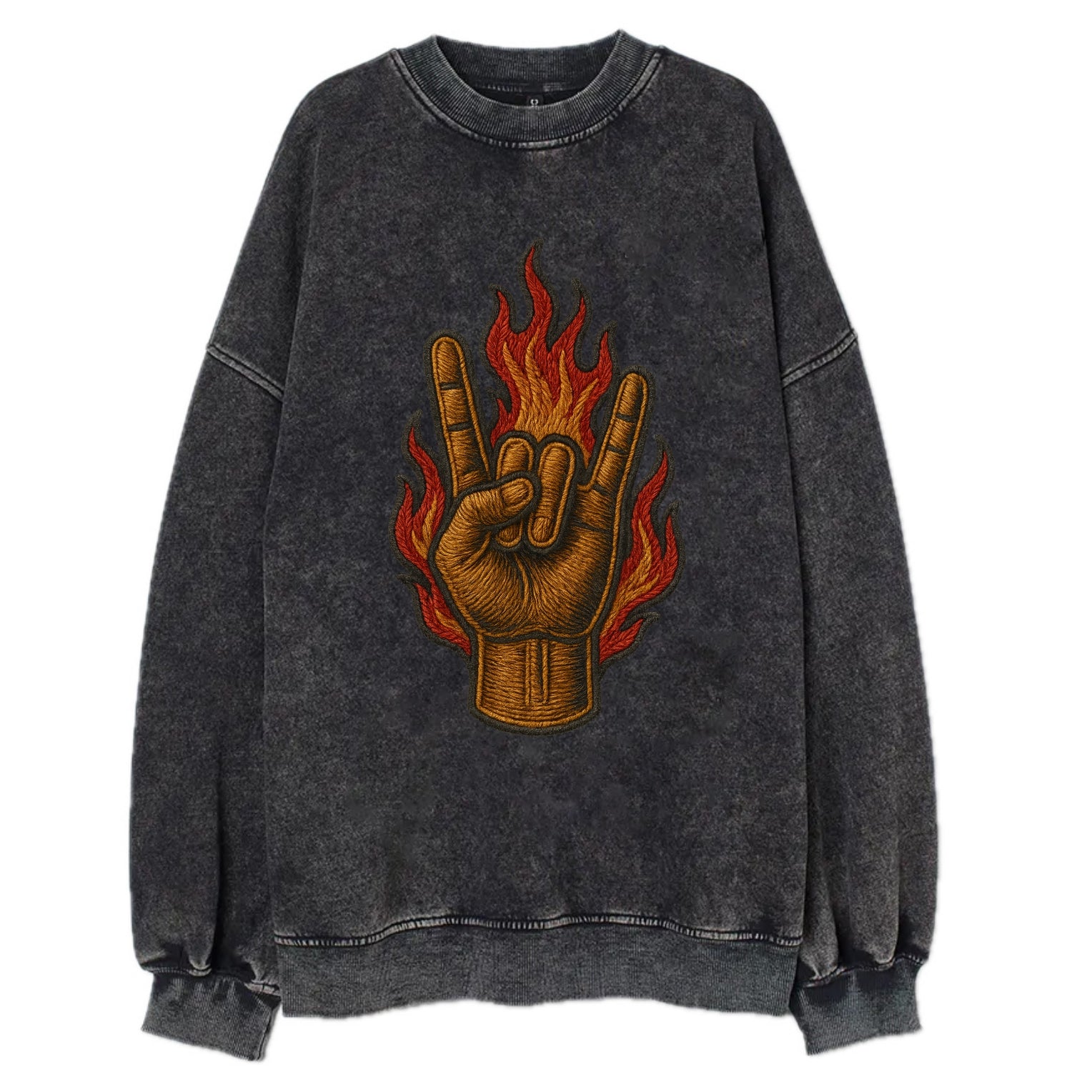 Devil Horns  - Vintage Sweatshirt - Black