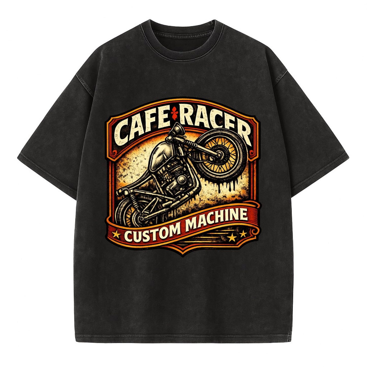 Cafe Racer - Vintage T-shirt - Black