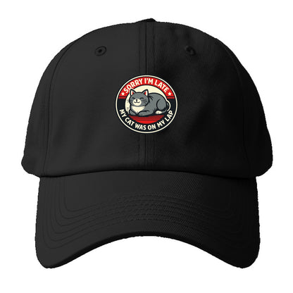 Charming Cat Loaf Excuse Emblem - Baseball Cap - Black
