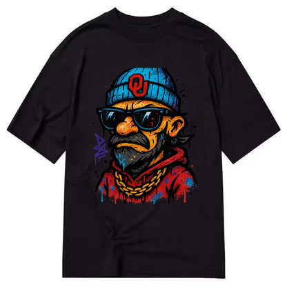 Norman Sooner wearing Oklahoma beanie with OU patch - Classic T-shirt - Black