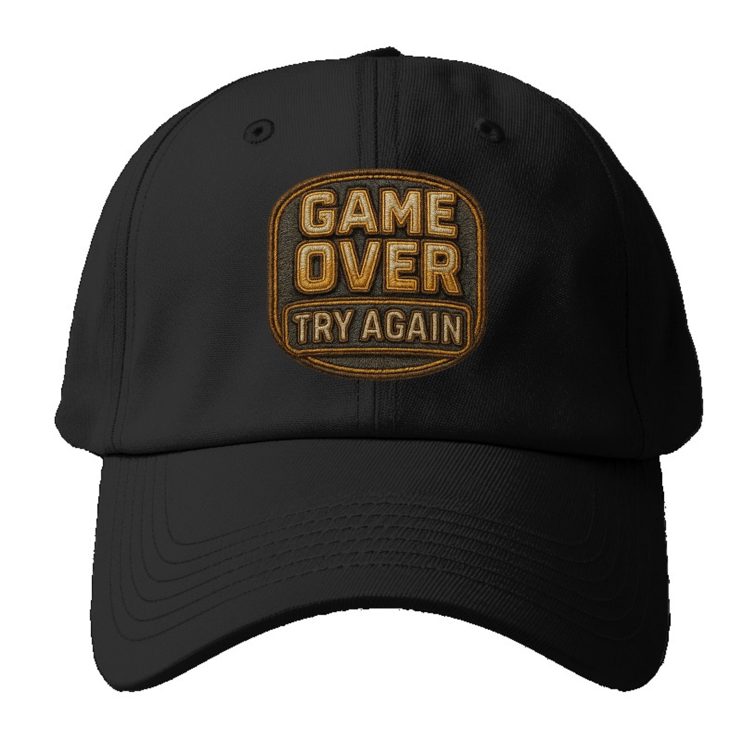 Game Over Try Again  - Baseball Cap - Black