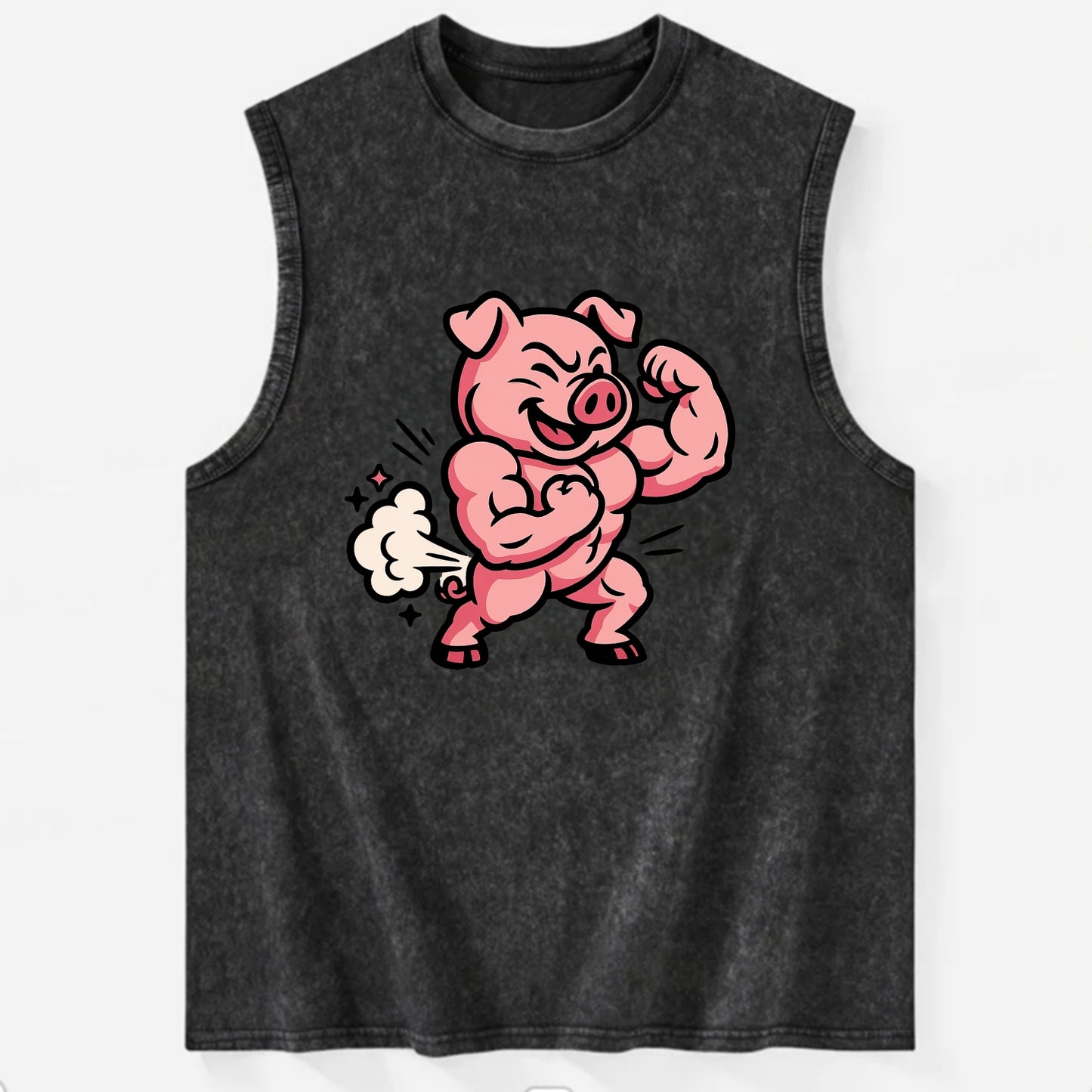 Strong Pig - Vintage Washed Tank - Black