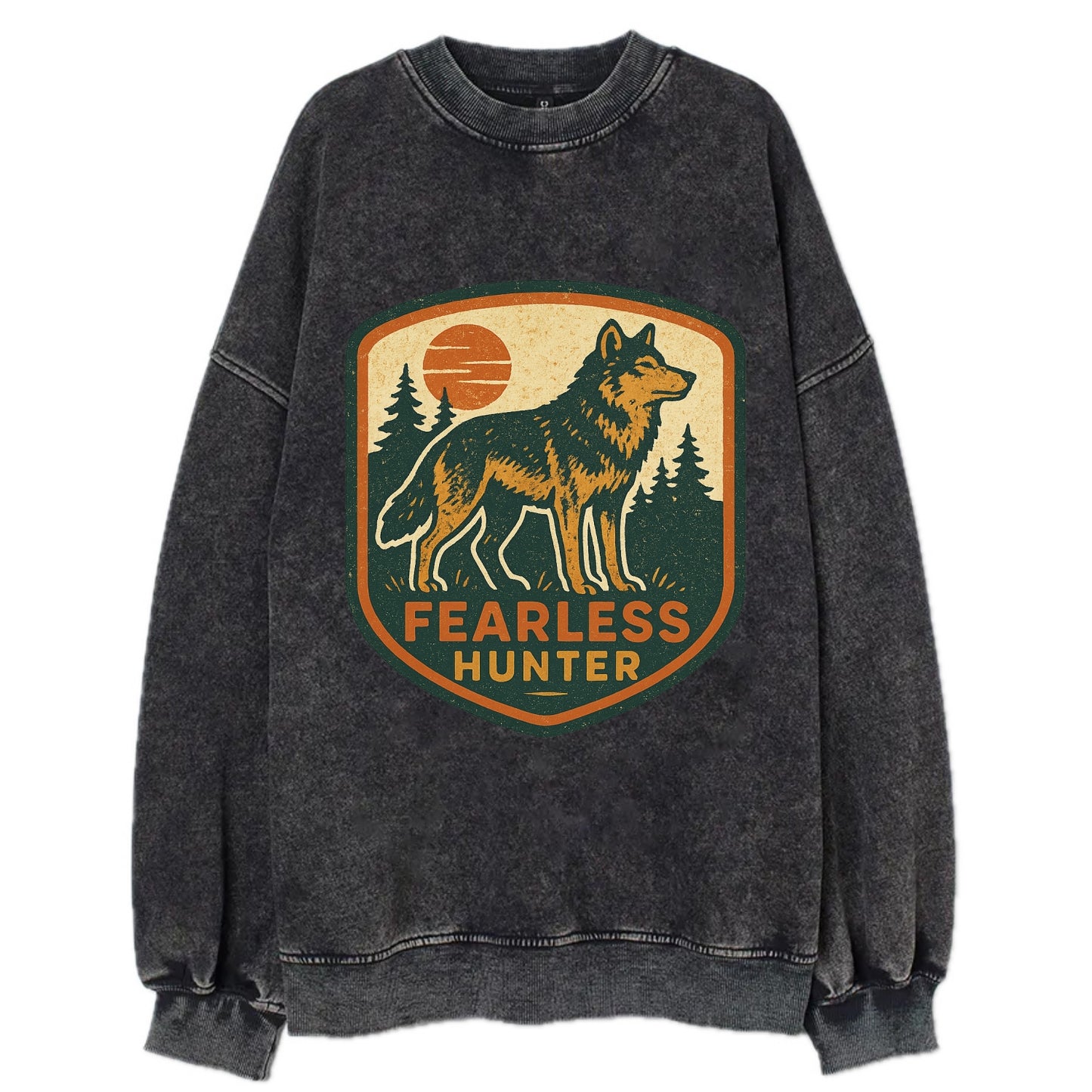 Fearless Hunter  - Vintage Sweatshirt - Black