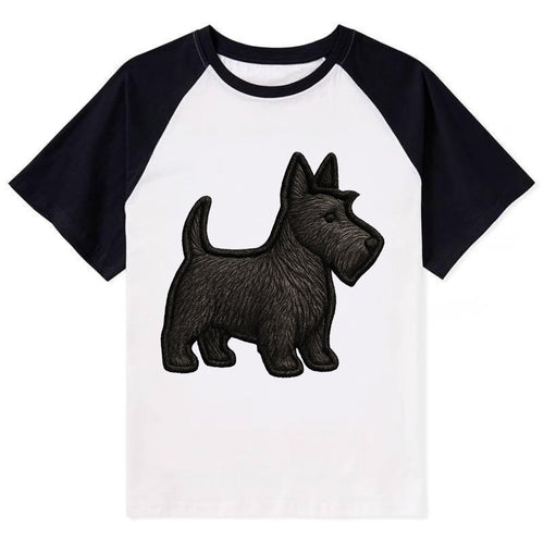Scottish Terrier - Contemporary scottie - Contrast Raglan T-shirt
