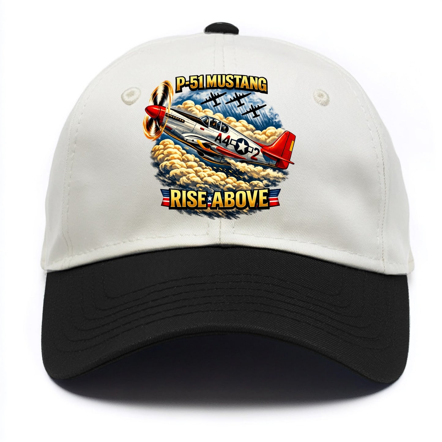 P 51 Mustang Rise Above - Two Tone Cap - Black