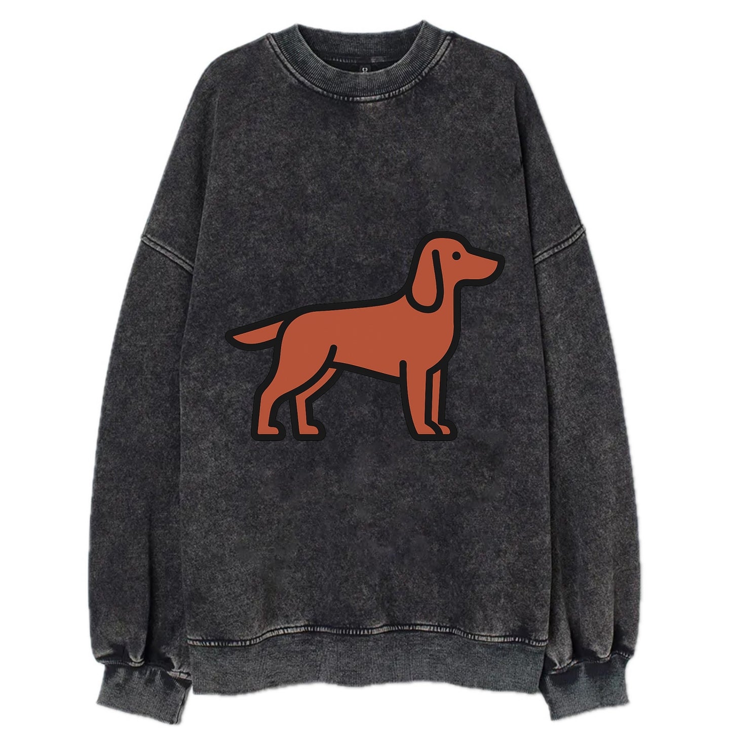 Irish Setter - Red/chestnut flat side profile - Vintage Sweatshirt - Black