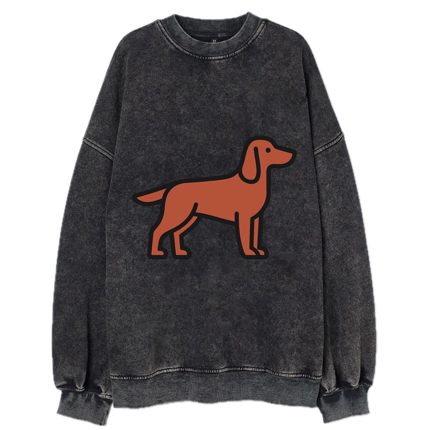 Irish Setter - Red/chestnut flat side profile - Vintage Sweatshirt - Black