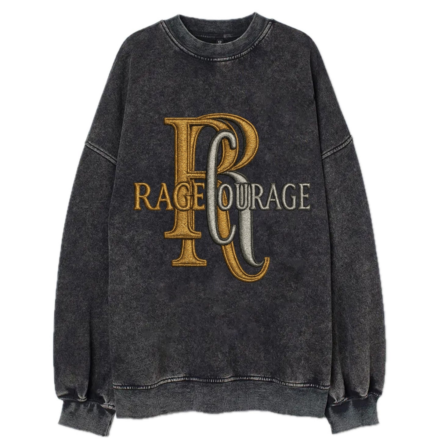 RAGE;COURAGE MODE Warrior Green Hat - Vintage Sweatshirt - Black