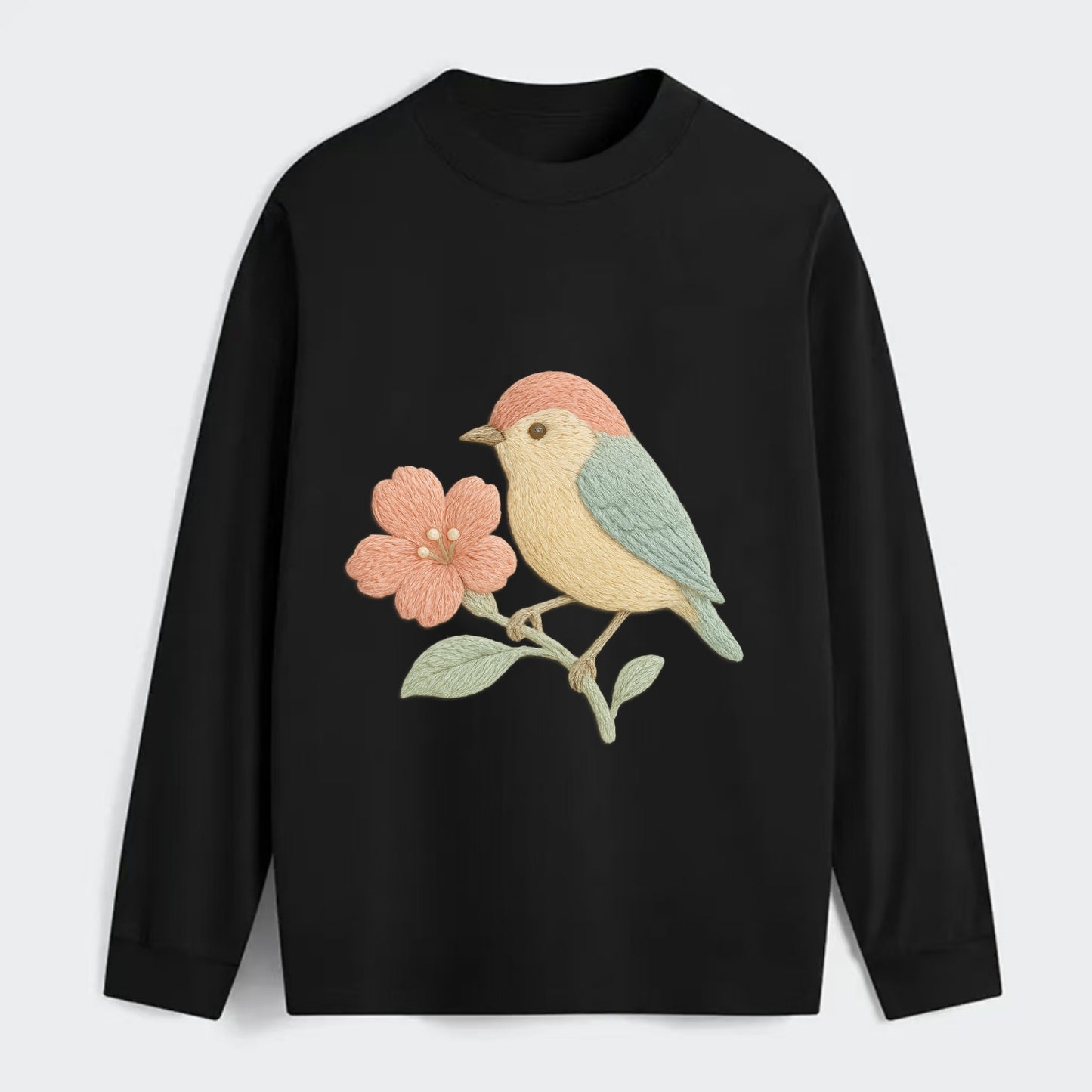 Peach Flowerpecker - Classic Long Sleeve Shirt - Black