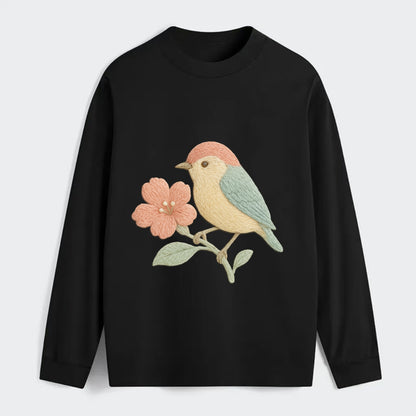 Peach Flowerpecker - Classic Long Sleeve Shirt - Black