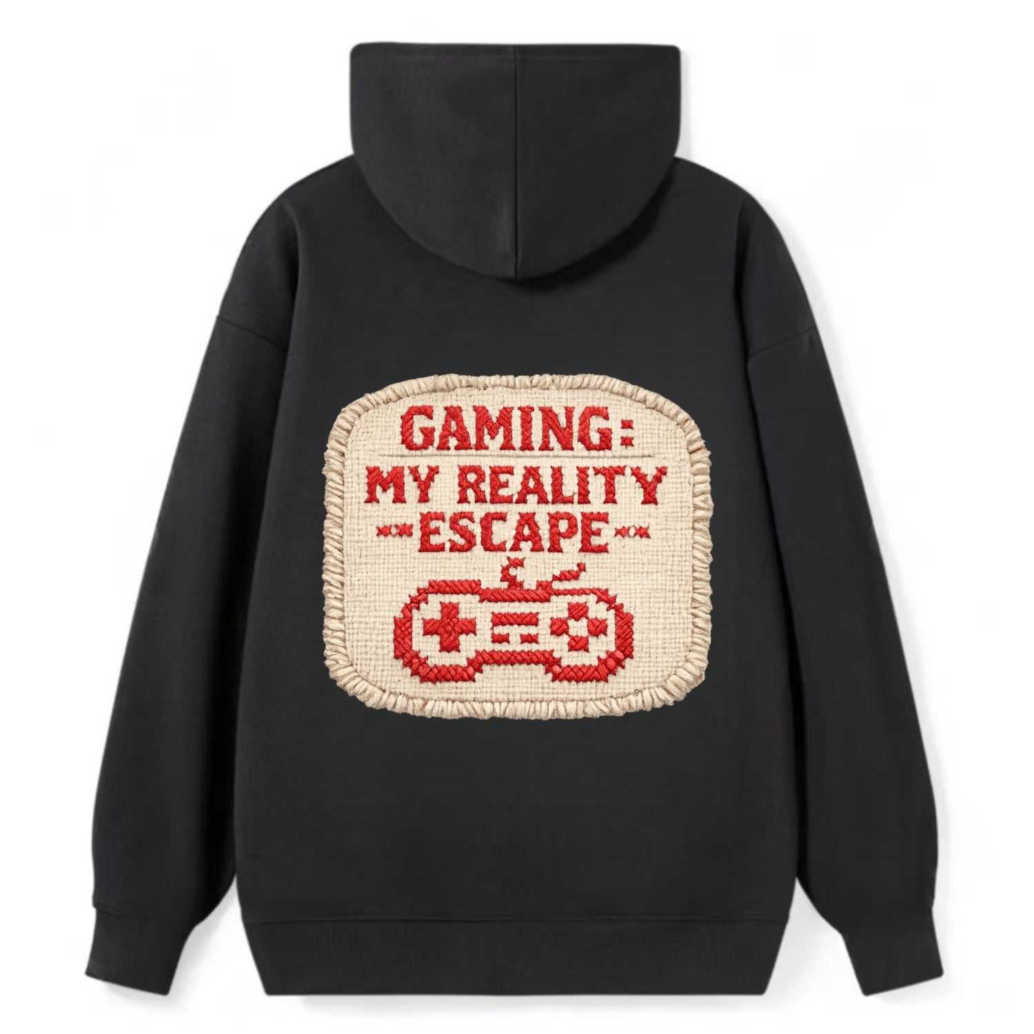 GAMING: MY REALITY ESCAPE - red game escape - red - gaming reality escape - Classic Pullover Hoodie - Black