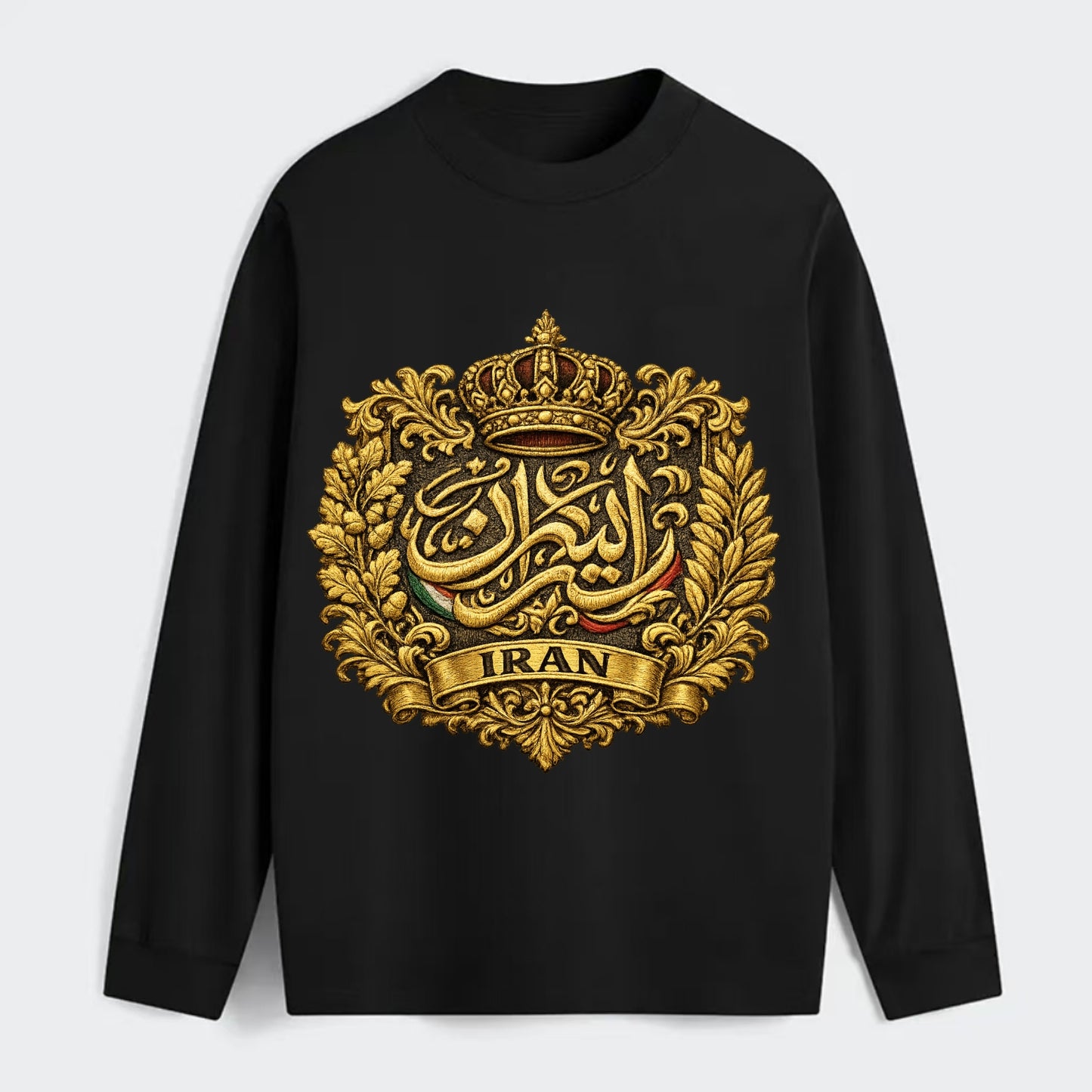 Iran Persian Calligraphy Crest - Classic Long Sleeve Shirt - Black