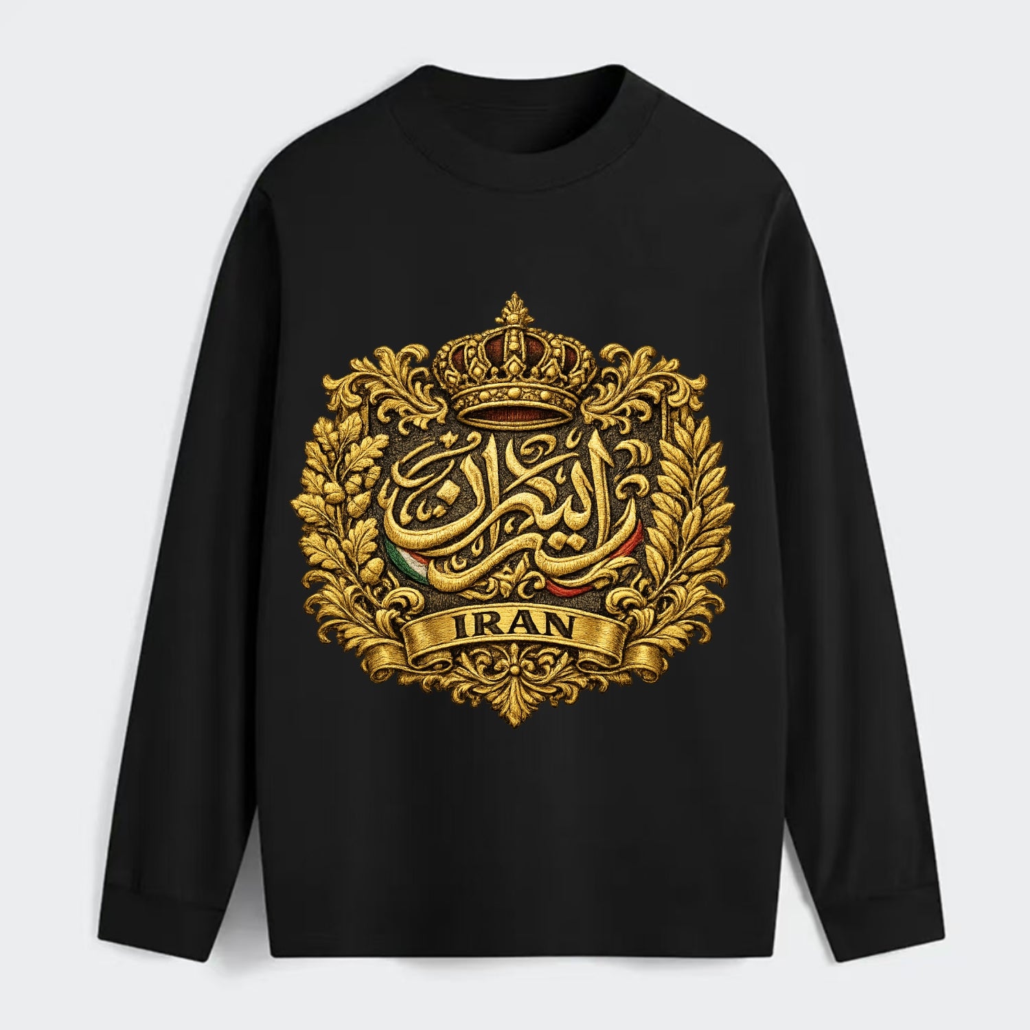 Iran Persian Calligraphy Crest - Classic Long Sleeve Shirt - Black