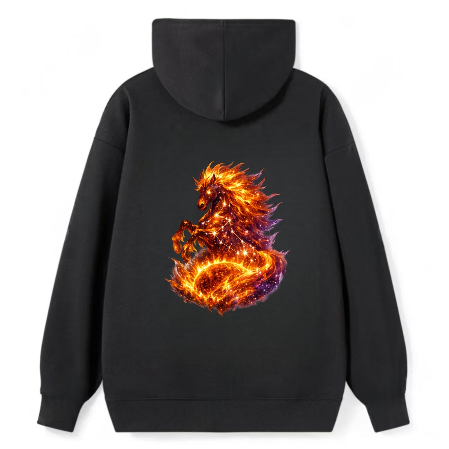 SOLAR FLARE | Horse emerging from the sun | Solar corona mane | Star - Classic Pullover Hoodie - Black