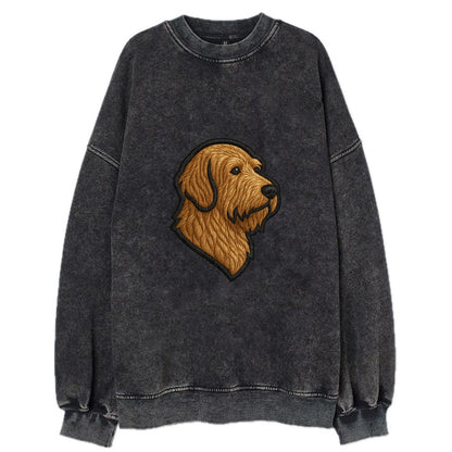 Otterhound - Trendy shaggy hound logo wi - Vintage Sweatshirt - Black