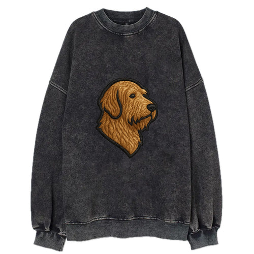 Otterhound - Trendy shaggy hound logo wi - Vintage Sweatshirt