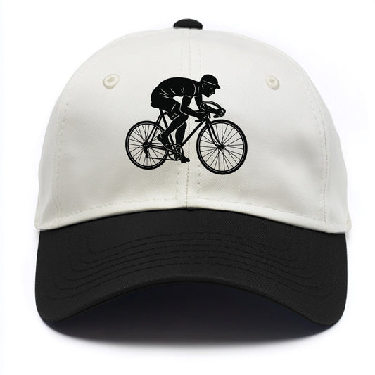 Cyclist sprinting in racing position - Two Tone Cap - Black