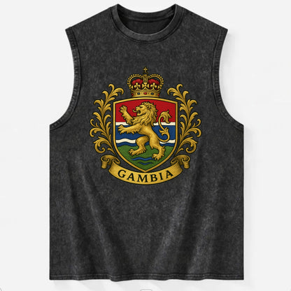 Gambia Heritage Badge  - Vintage Washed Tank - Black