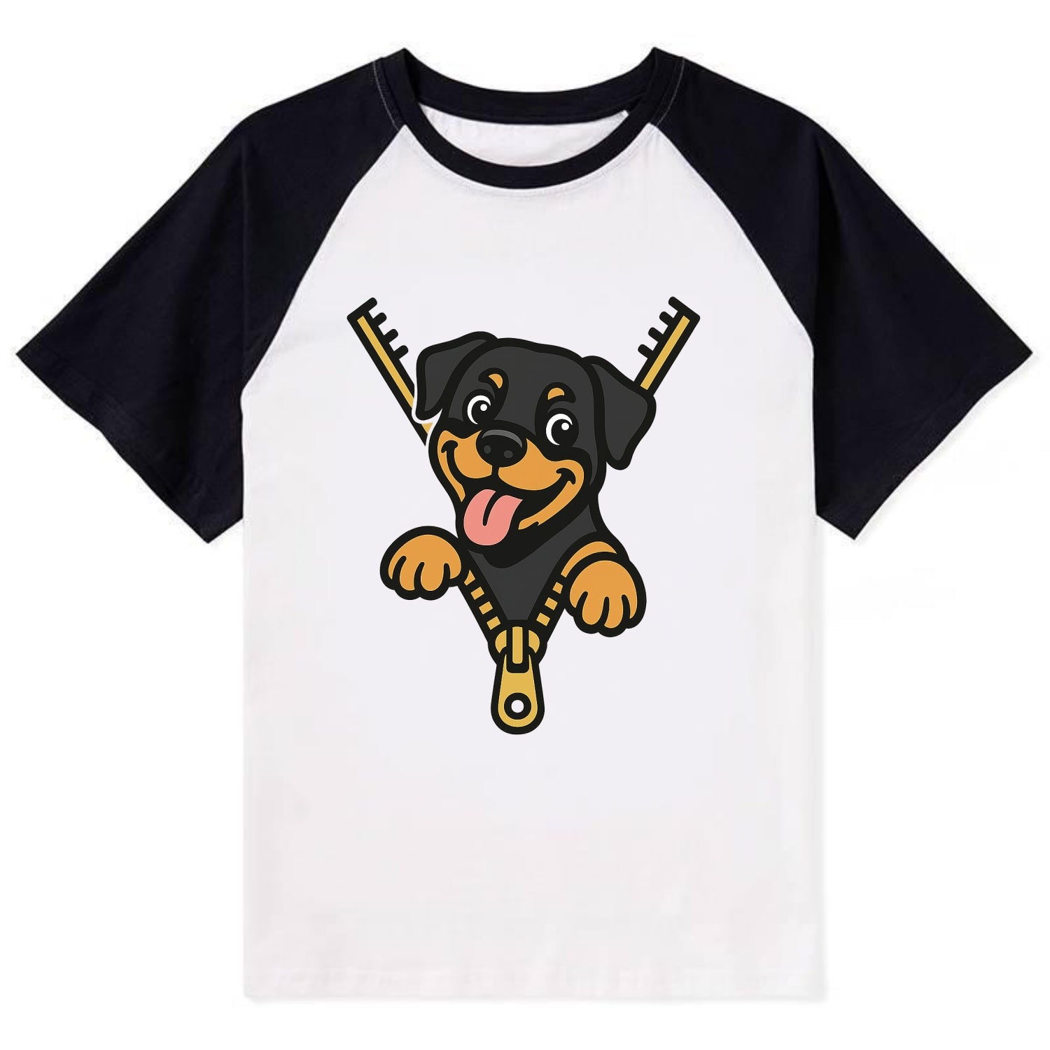 Rottweiler - Contrast Raglan T-shirt - Black