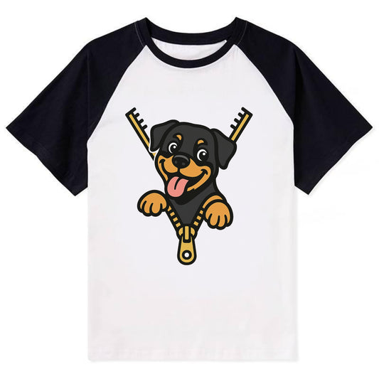 Rottweiler - Contrast Raglan T-shirt - Black