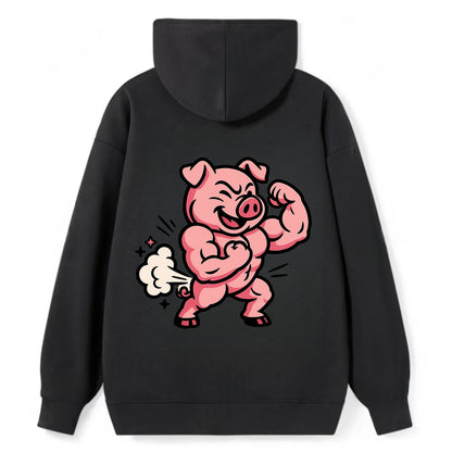 Strong Pig - Classic Pullover Hoodie - Black