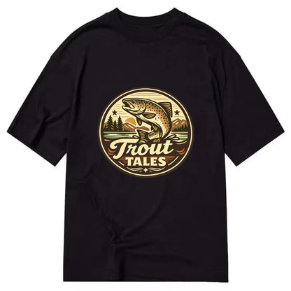 Trout Tales Adventure Emblem - Classic T-shirt - Black