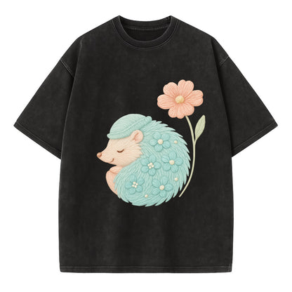 Aqua Hedgehog - Vintage T-shirt - Black